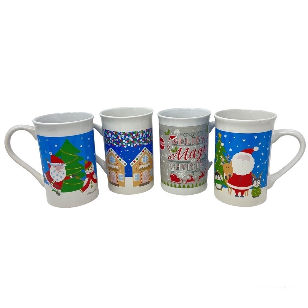 ROYAL NORFOLK Set Of 4 Christmas Settings Coffee Mugs